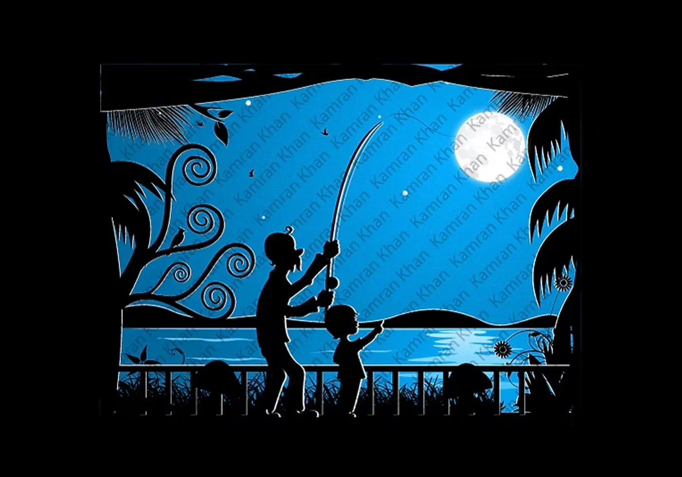 Night Scenery editorial illustration by Kamran Khan